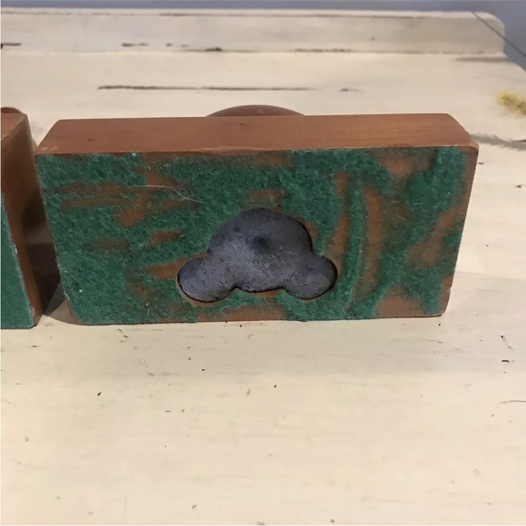 Vintage MCM Ironwood Matching Pear Bookends Art Deco - Picture 6 of 16